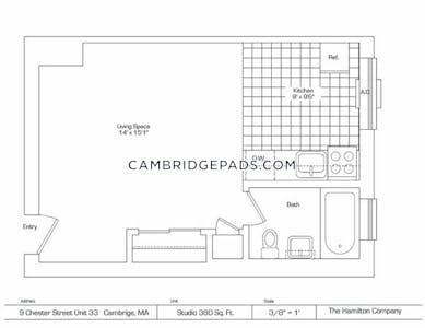 Cambridge Apartment for rent Studio 1 Bath  Davis Square - $2,250